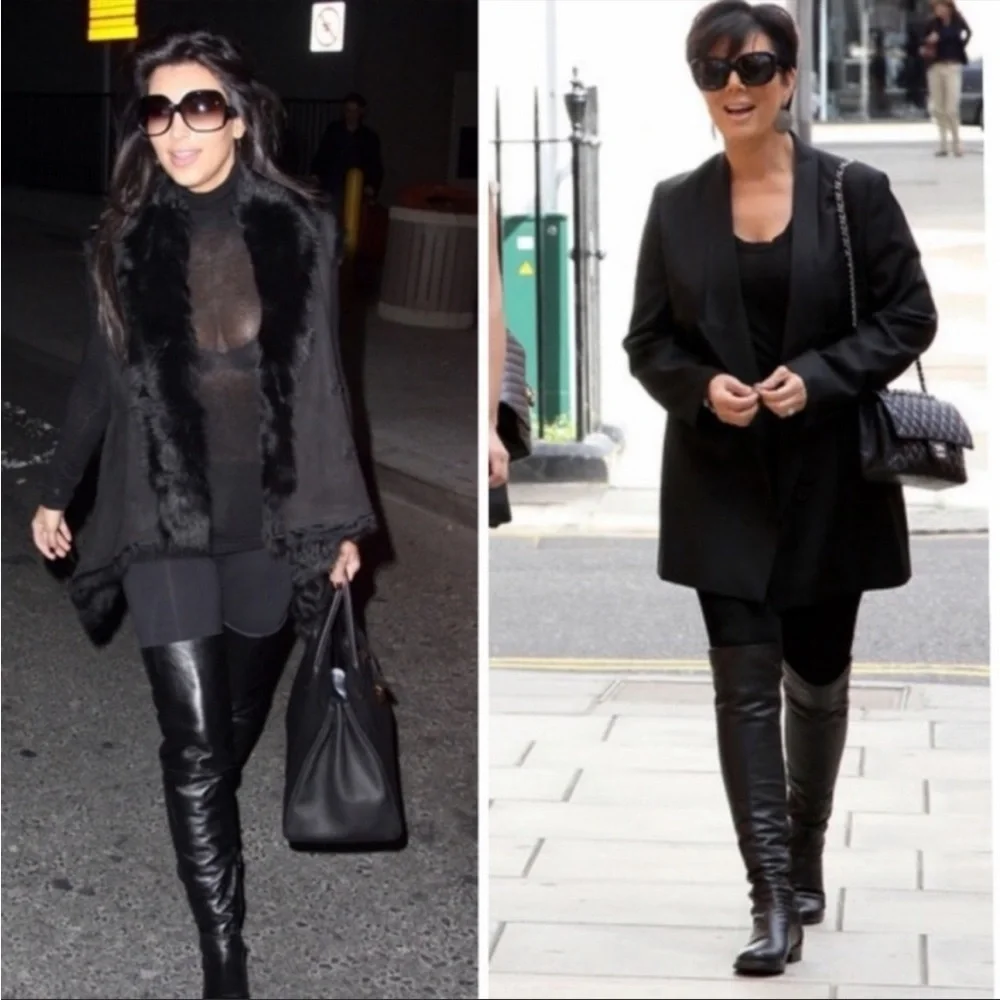 Stuart Weitzman black leather Hilo over the knee boots